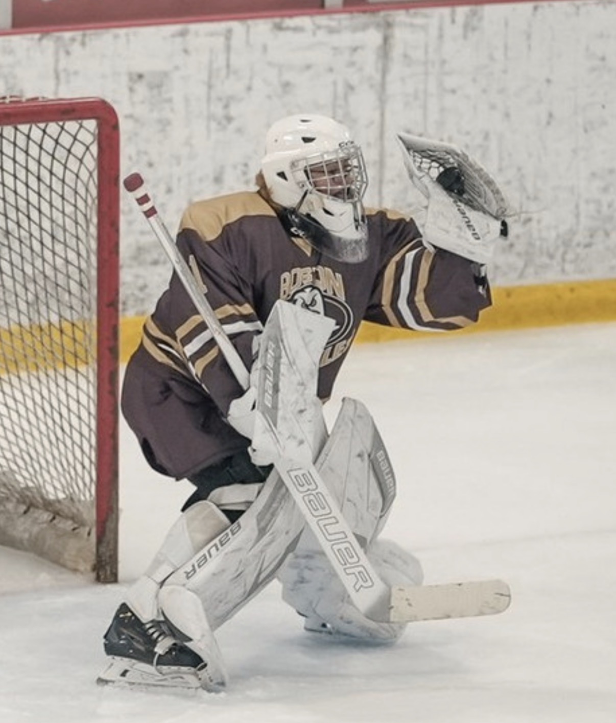 Grace Gordon making a glove save